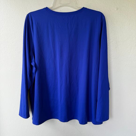L.L. Bean Jersey Stretch Blue pullover shirt long sleeved size 3X - Picture 5 of 7